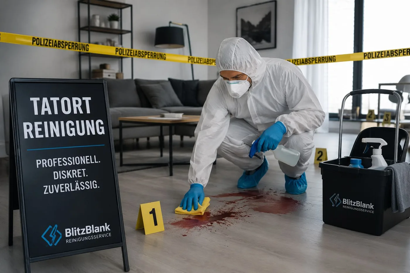 Tatort- und Spezialreinigung durch BlitzBlank Reinigungsservice